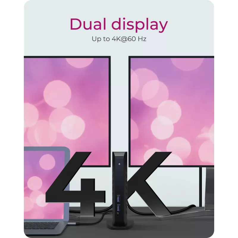 ICY BOX IB-DK2252AC Laidinė USB 3.2 Gen 1 (3.1 Gen 1) Type-C Juoda