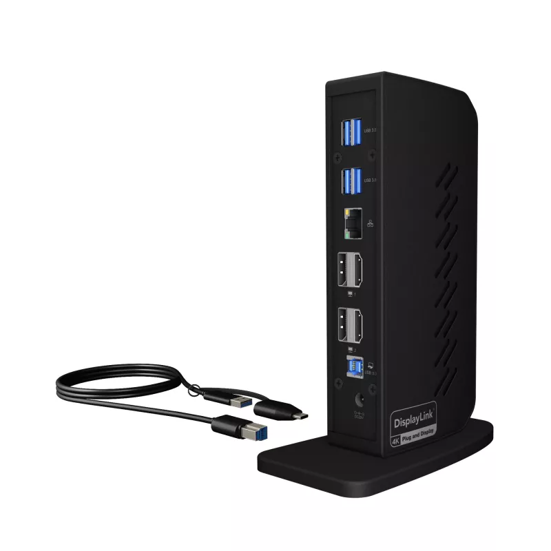 ICY BOX IB-DK2252AC Laidinė USB 3.2 Gen 1 (3.1 Gen 1) Type-C Juoda