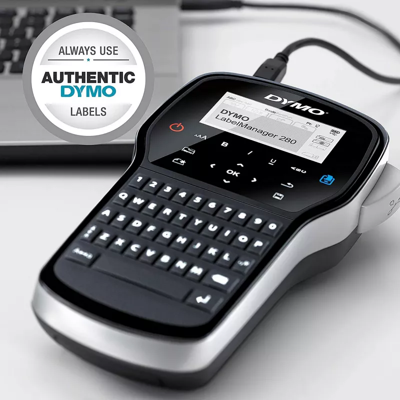 DYMO LabelManager ™ 280 AZERTY, AZERTY, D1, terminis perkėlimas, 180 x 180 DPI, 15 mm/s, juoda, sidabrinė