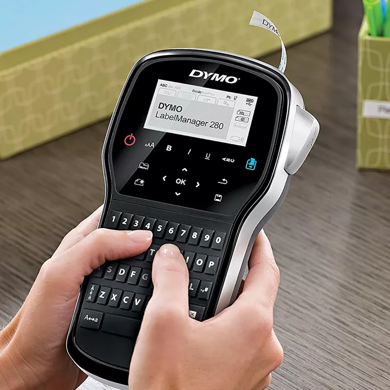 DYMO LabelManager ™ 280 AZERTY, AZERTY, D1, terminis perkėlimas, 180 x 180 DPI, 15 mm/s, juoda, sidabrinė