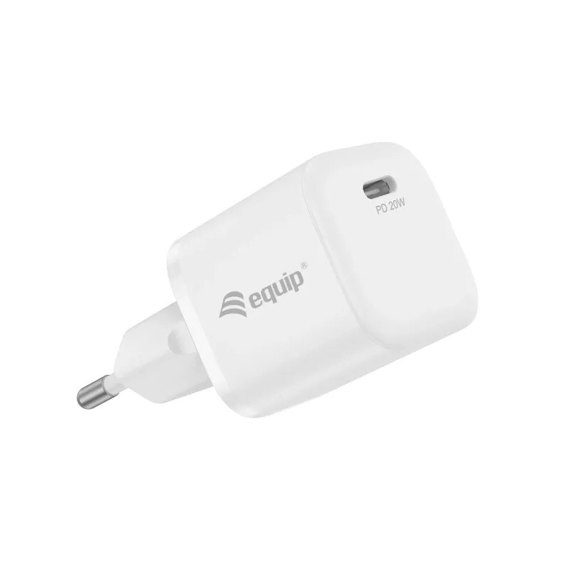 Equip 1 prievado 20 W USB-C PD įkroviklis, 25 vnt./pak., vidaus, AC, 12 V, baltas