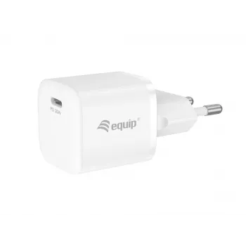 Equip 1 prievado 20 W USB-C PD įkroviklis, 25 vnt./pak., vidaus, AC, 12 V, baltas