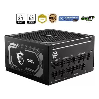 MSI MAG A1000GL PCIE5 maitinimo blokas 1000 W 24-pin ATX ATX juodas