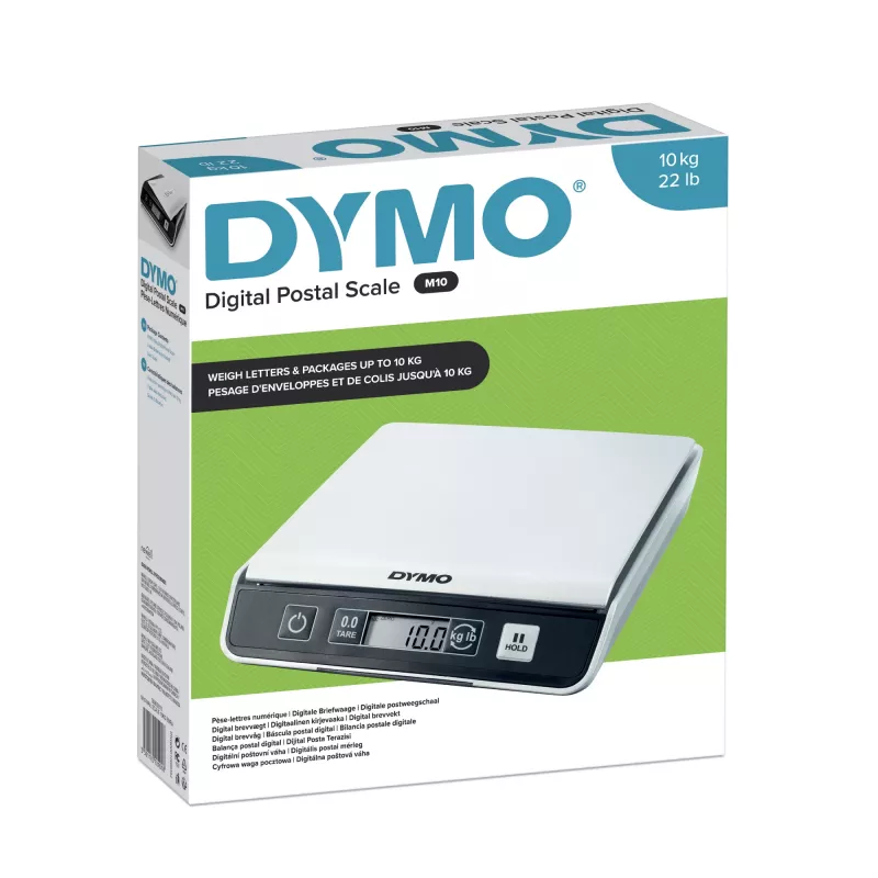 DYMO M10 skaitmeninės pakuočių ir siuntų svarstyklės | iki 10 kg talpa | 20 cm x 20 cm