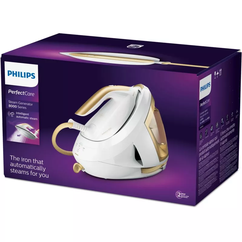 Philips PSG8040/60 garų lyginimo stotis 2700 W 1,8 L SteamGlide Elite padas Auksinė, Balta