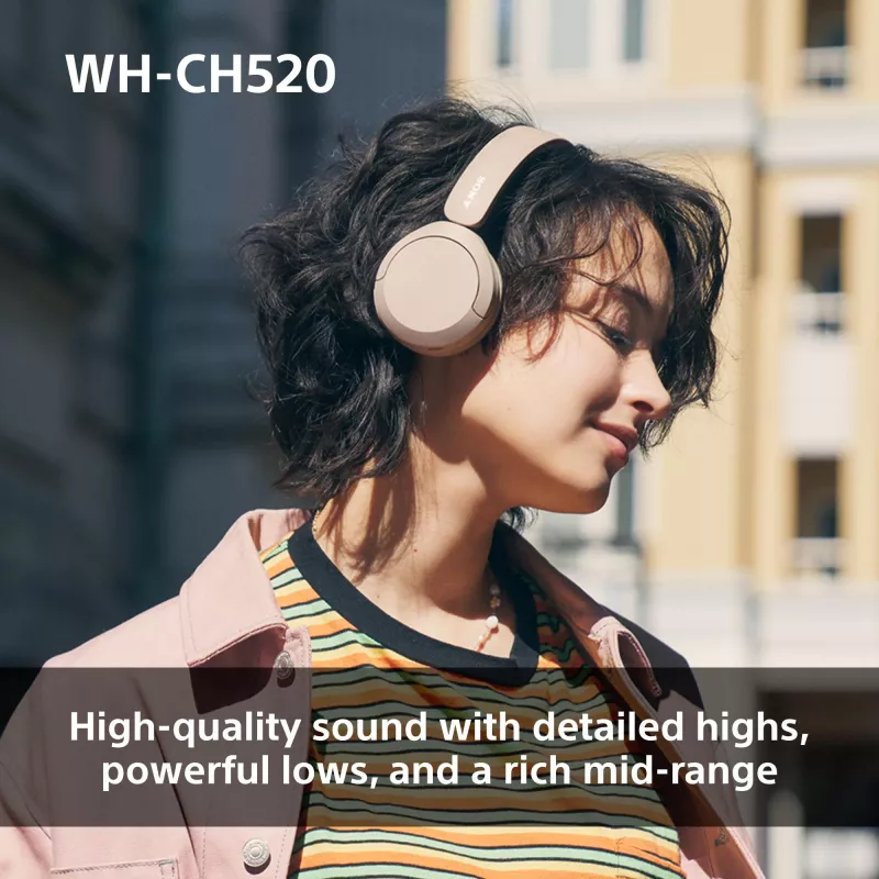 Sony WHCH520P.CE7, belaidžiai, 20 - 20000 Hz, skambučiai/muzika, 147 g, ausinės, rožinė
