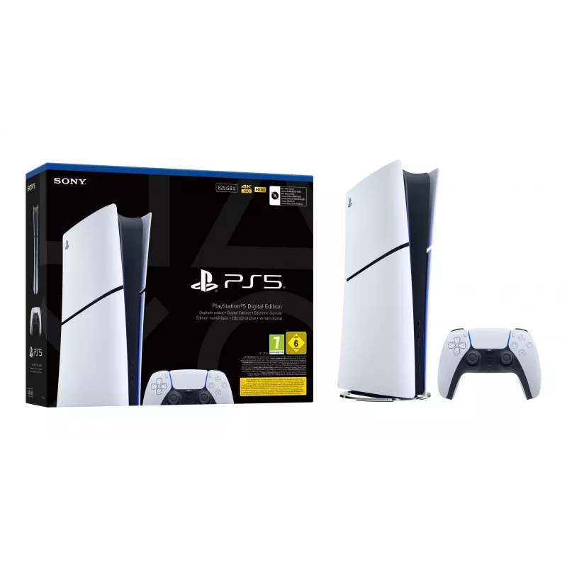 Sony PlayStation 5 Digital Edition (Slim) 825 GB Wi-Fi juoda, balta