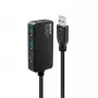 Lindy 10m USB 3.0 Active Extension Pro Hub, USB 3.2 Gen 1 (3.1 Gen 1) Type-A, USB 3.2 Gen 1 (3.1 Gen 1) Type-A, 5000 Mbit/s, Juoda, Plastikas, Apvalus kabelis