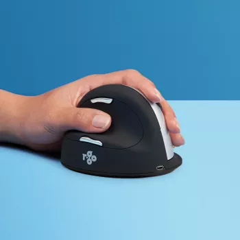 R-Go Tools ergonominė pelė R-Go HE Break su pertraukų programine įranga, didelė (plaštakos dydis ≥ 185 mm), kairiarankiams, Bluetooth, juoda