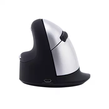 R-Go Tools ergonominė pelė R-Go HE Break su pertraukų programine įranga, didelė (plaštakos dydis ≥ 185 mm), kairiarankiams, Bluetooth, juoda