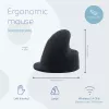 R-Go Tools ergonominė pelė R-Go HE Break su pertraukų programine įranga, didelė (plaštakos dydis ≥ 185 mm), kairiarankiams, Bluetooth, juoda