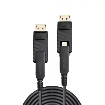Lindy 50 m optinio pluošto hibridinis Mini DisplayPort 1.4 laidas su nuimamomis DP jungtimis