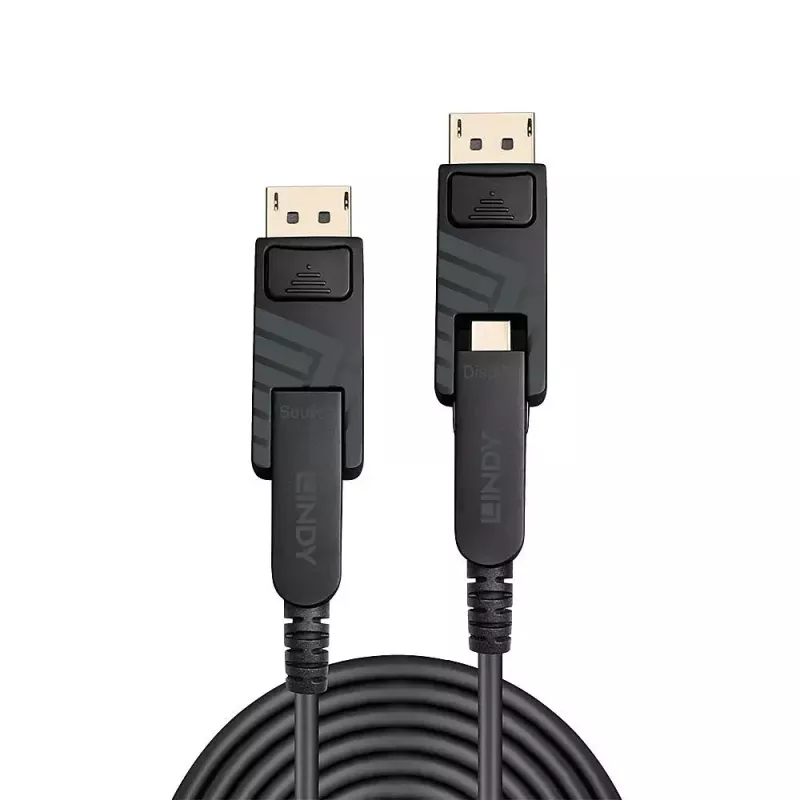 Lindy 50 m optinio pluošto hibridinis Mini DisplayPort 1.4 laidas su nuimamomis DP jungtimis