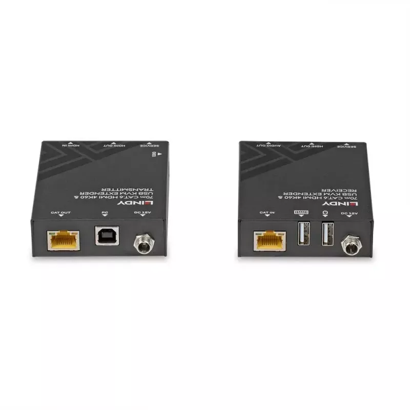 Lindy 70m Cat.6 HDMI 4K60, USB ir garso KVM ilgintuvas