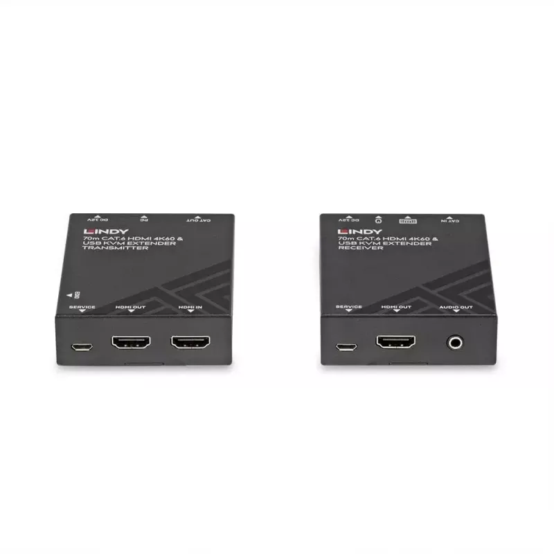 Lindy 70m Cat.6 HDMI 4K60, USB ir garso KVM ilgintuvas