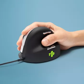 R-Go Tools Ergonominė pelė R-Go HE Break su pertraukų programine įranga, didelė (plaštakos dydis ≥ 185 mm), dešiniarankiams, laidinė, juoda