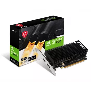 MSI vaizdo plokštė GeForce GT 1030 — 4 GB GDDR4, PCIe 3.0, 1430 MHz akceleravimo dažnis, 64 bitų, pasyvus aušinimas