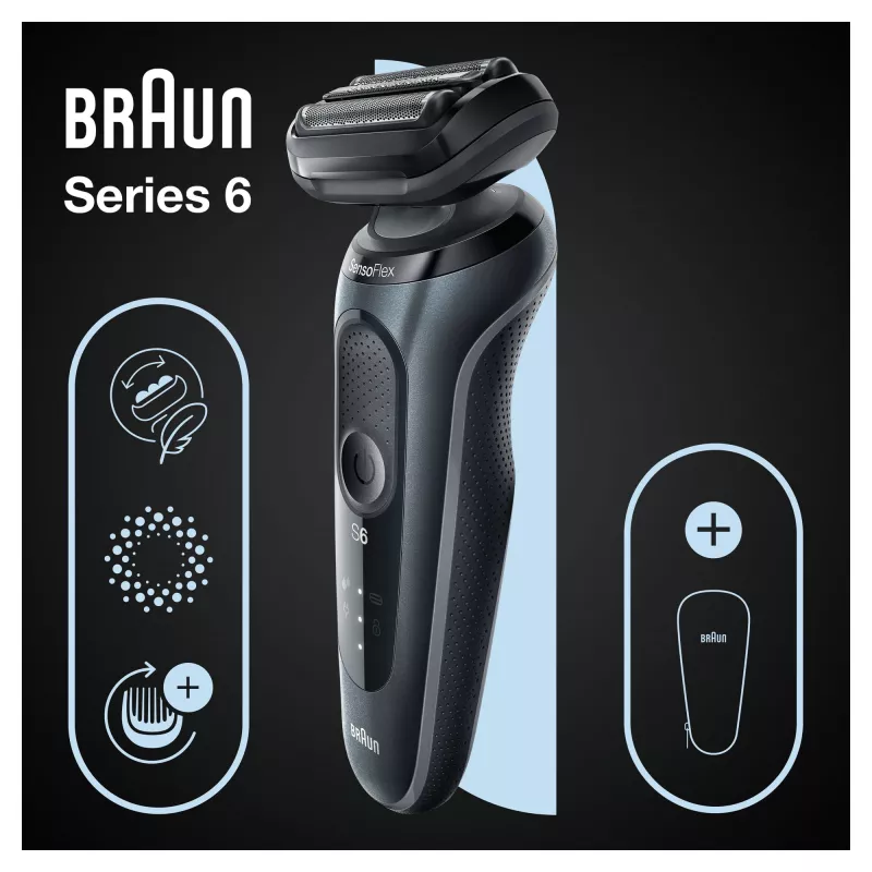 Braun Series 6 61-N1000s folijos skutiklis Juoda, Pilka