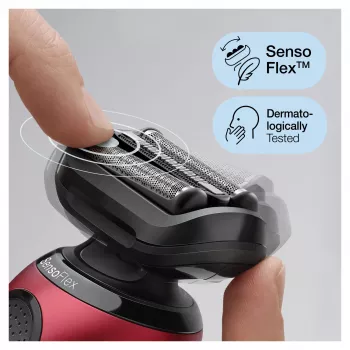 Foil shaver Braun Series 6 61-R1200s SensoFlex SensoFoil Juoda Red