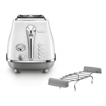 Skrudintuvas De’Longhi CTOC2103.W 2 riekėms 900 W baltas nerūdijantis plienas