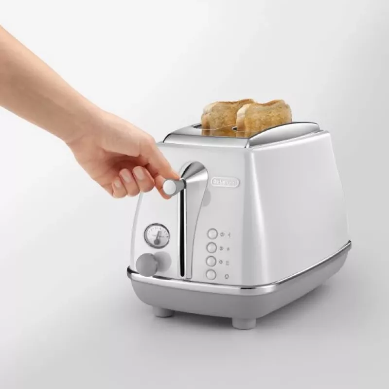 Skrudintuvas De’Longhi CTOC2103.W 2 riekėms 900 W baltas nerūdijantis plienas