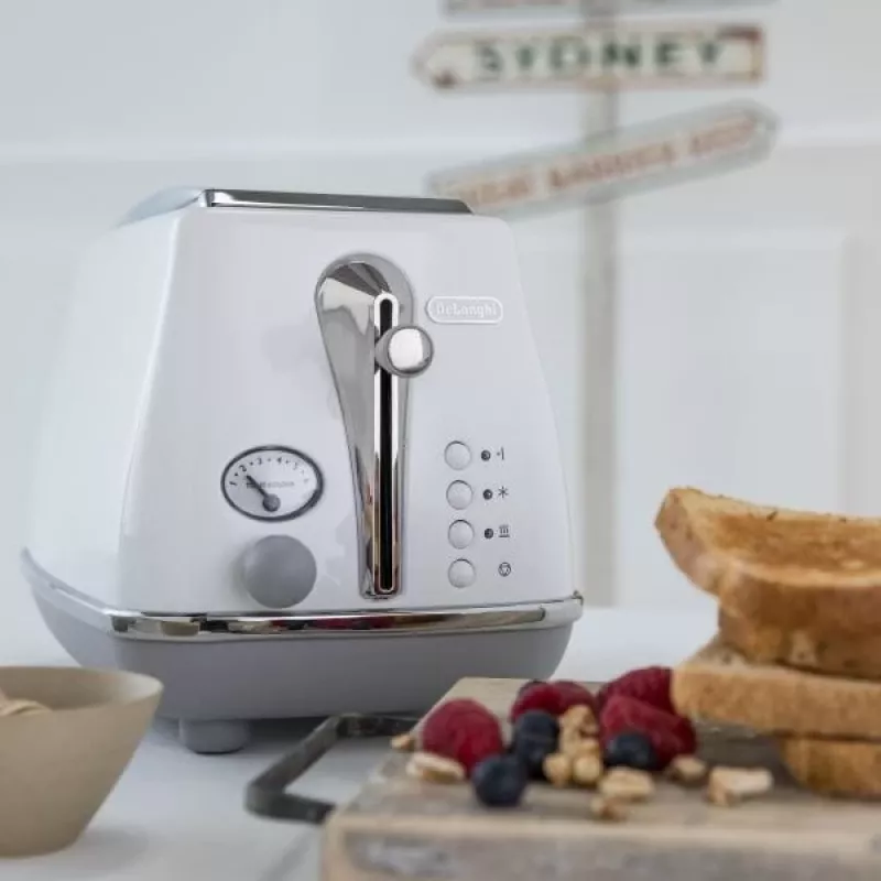 Skrudintuvas De’Longhi CTOC2103.W 2 riekėms 900 W baltas nerūdijantis plienas