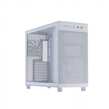 PC korpusas ASUS PRIME AP303 TG White — ATX/Micro-ATX/Mini-ITX, grūdintas stiklas, USB-C, 360 mm GPU palaikymas