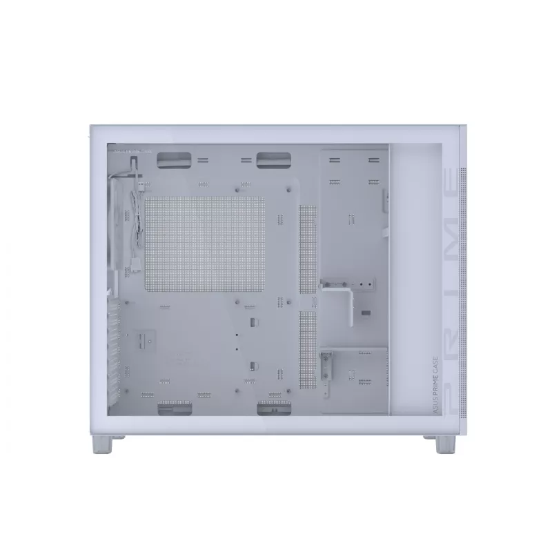 PC korpusas ASUS PRIME AP303 TG White — ATX/Micro-ATX/Mini-ITX, grūdintas stiklas, USB-C, 360 mm GPU palaikymas