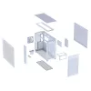 PC korpusas ASUS PRIME AP303 TG White — ATX/Micro-ATX/Mini-ITX, grūdintas stiklas, USB-C, 360 mm GPU palaikymas