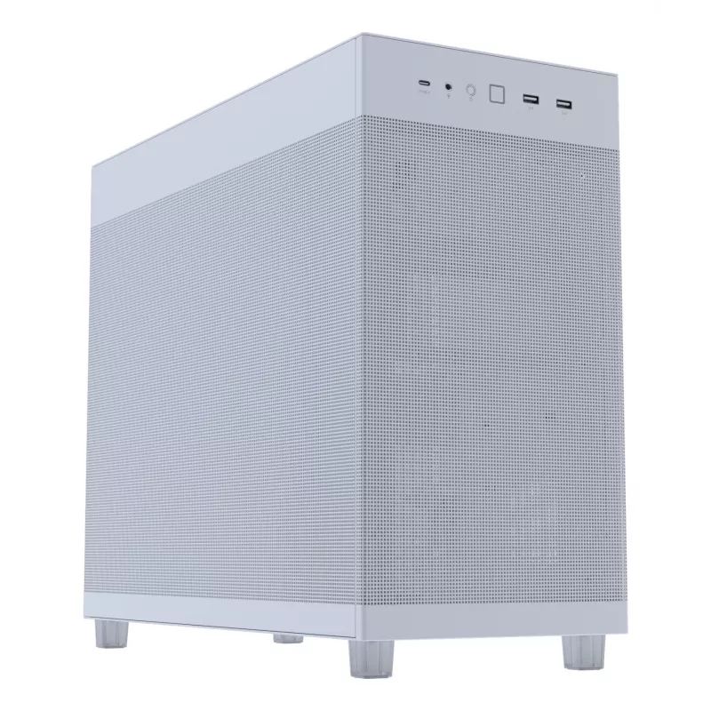 PC korpusas ASUS PRIME AP303 Mesh Midi Tower baltas — ATX/Micro ATX/Mini-ITX, GPU iki 36 cm, PSU iki 18 cm, CPU aušintuvo aukštis 16,5 cm