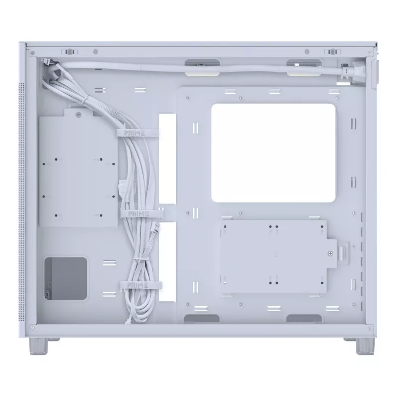 PC korpusas ASUS PRIME AP303 Mesh Midi Tower baltas — ATX/Micro ATX/Mini-ITX, GPU iki 36 cm, PSU iki 18 cm, CPU aušintuvo aukštis 16,5 cm