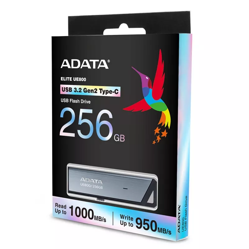 ADATA UE800 USB atmintinė 256 GB USB Type-C 3.2 Gen 2 (3.1 Gen 2) Sidabrinė
