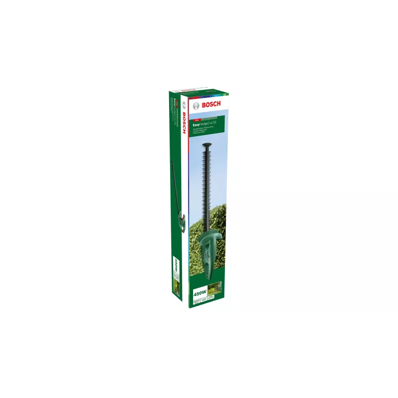 Gyvatvorių žirklės Bosch Easy HedgeCut 55 — 55 cm geležtė, 450 W, 3,4 kspm, 2,7 kg
