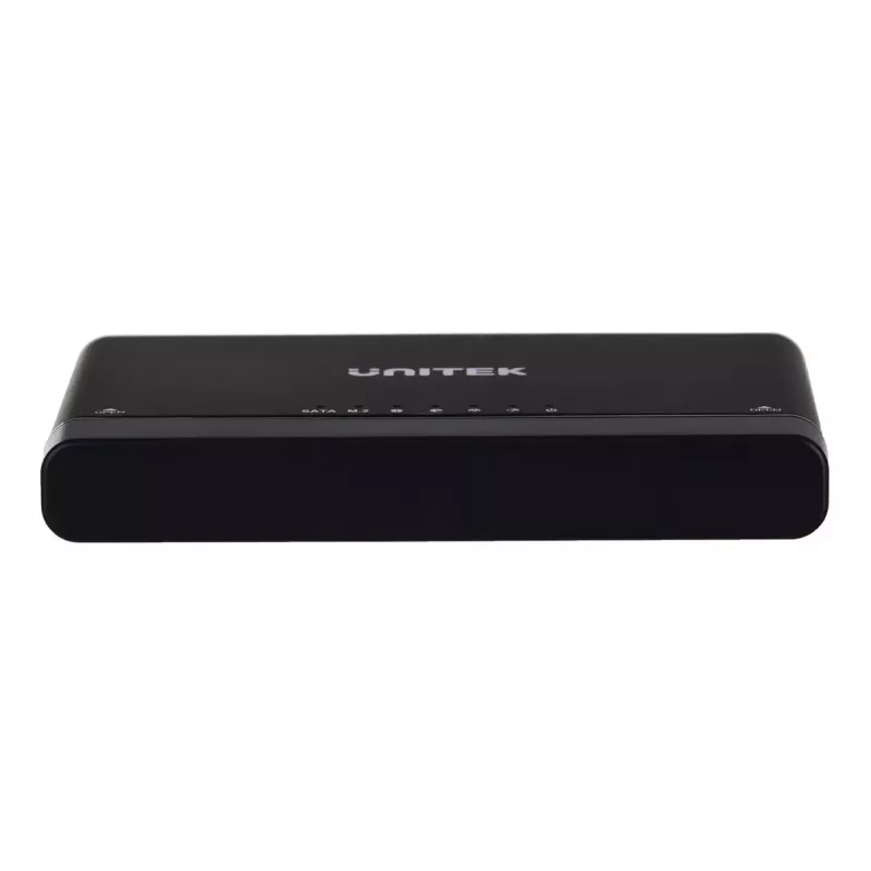 USB-C šakotuvas Unitek S1222A SolidForce+ — HDMI 4K, Ethernet, SATA III, 10 Gbit/s, aliuminio korpusas, juodas