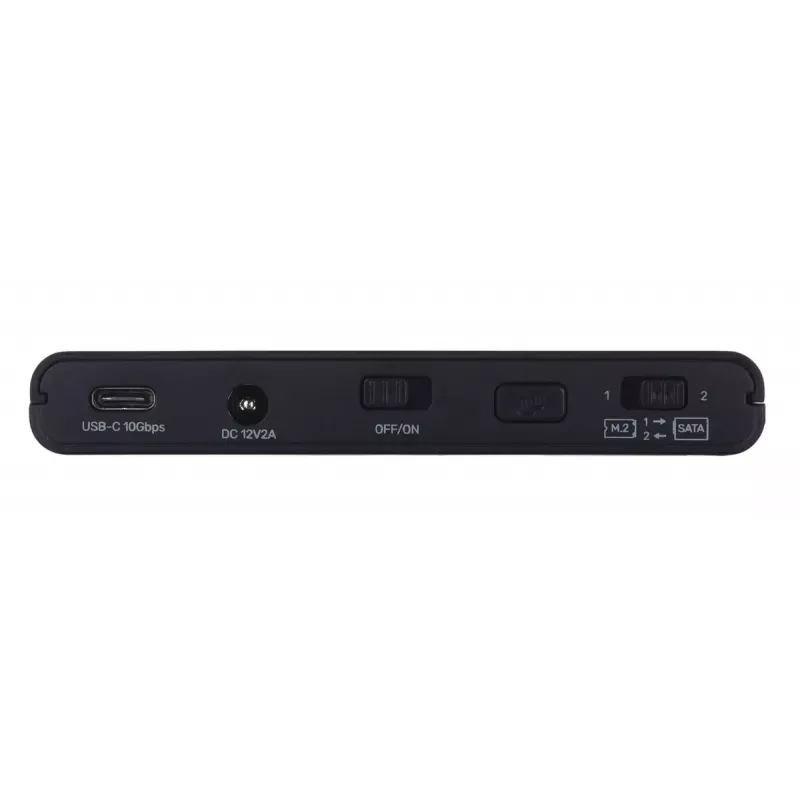USB-C šakotuvas Unitek S1222A SolidForce+ — HDMI 4K, Ethernet, SATA III, 10 Gbit/s, aliuminio korpusas, juodas