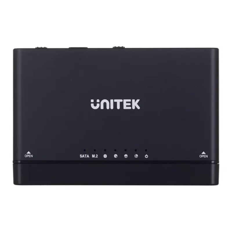 USB-C šakotuvas Unitek S1222A SolidForce+ — HDMI 4K, Ethernet, SATA III, 10 Gbit/s, aliuminio korpusas, juodas