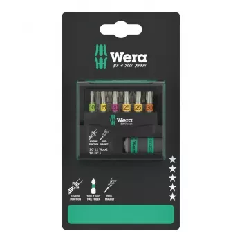 Wera 05073641001 Bit-Check 12 Wood TORX HF 1 SB antgalių rinkinys
