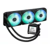 Skysčio aušinimo sistema ASUS Prime LC 360 ARGB LCD — 360 mm radiatorius, 3x 120 mm ventiliatoriai, LCD, PWM, juoda