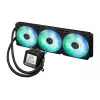 Skysčio aušinimo sistema ASUS Prime LC 360 ARGB LCD — 360 mm radiatorius, 3x 120 mm ventiliatoriai, LCD, PWM, juoda