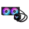All-in-one skysčio aušintuvas ASUS TUF GAMING LC III 240 ARGB — 240 mm radiatorius, 2 x 120 mm ARGB ventiliatoriai, Socket AM5 palaikymas, juoda