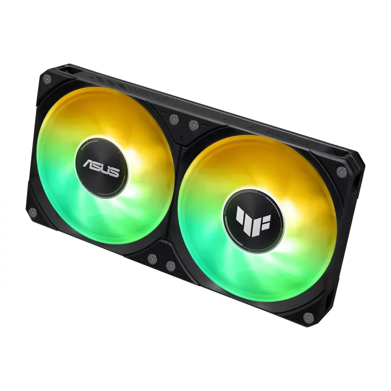 All-in-one skysčio aušintuvas ASUS TUF GAMING LC III 240 ARGB — 240 mm radiatorius, 2 x 120 mm ARGB ventiliatoriai, Socket AM5 palaikymas, juoda