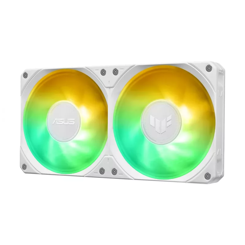 „All-in-one“ skysčio aušintuvas ASUS TUF GAMING LC III 240 ARGB WHT – 240 mm radiatorius, 2x 120 mm ventiliatoriai, PWM, balta