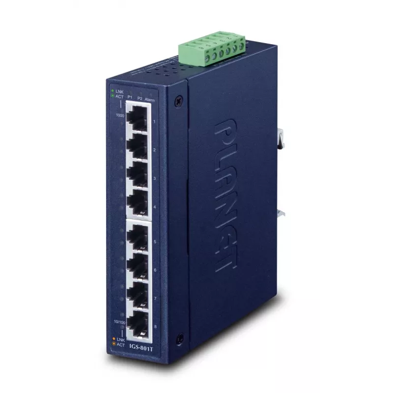 PLANET Ip30 8 prievadų pramoninis Gigabit jungiklis