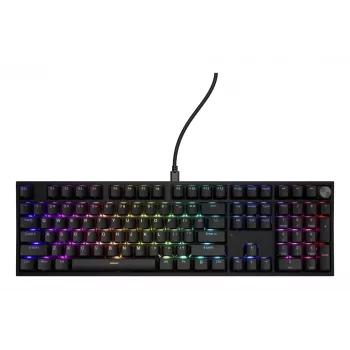 Mechaninė klaviatūra Genesis THOR 404 — pilno dydžio 100% USB QWERTY anglų k., juoda, RGB