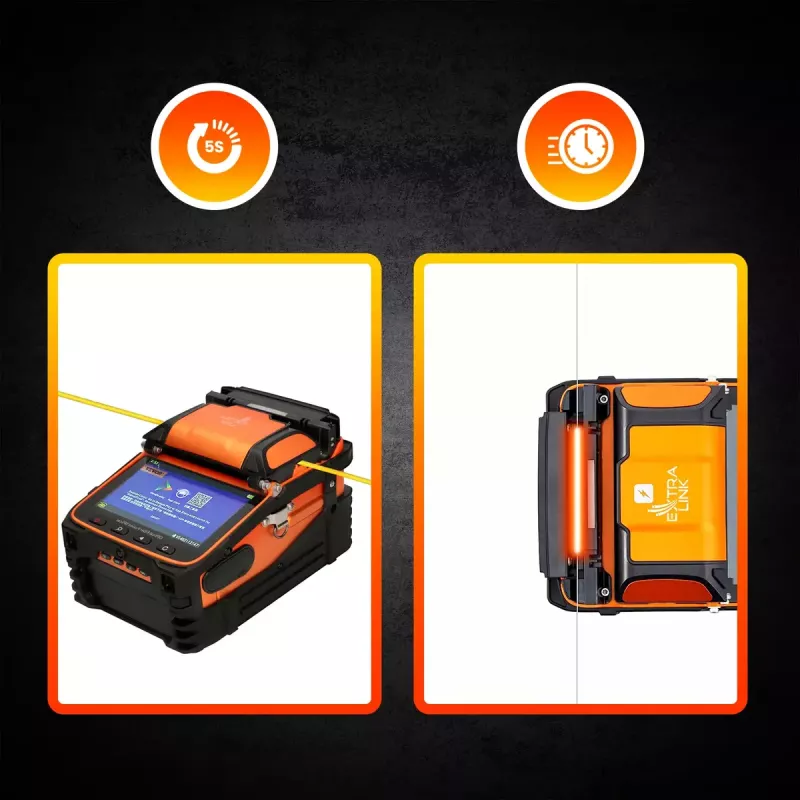 Pluošto sujungimo aparatas Extralink AI-9 7800 mAh baterija LED lempa LCD 5,1 colio