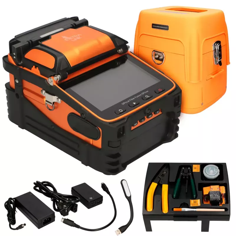Pluošto sujungimo aparatas Extralink AI-9 7800 mAh baterija LED lempa LCD 5,1 colio