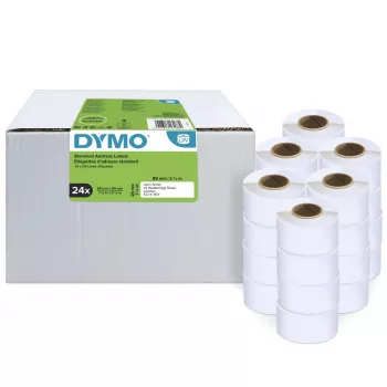 DYMO Authentic LabelWriter adresų etiketės | 28 mm x 89 mm | 24 rulonai po 130 lengvai nusilupančių etikečių (3120 etiketės) | Lipnios | skirtos LabelWriter etikečių spausdintuvams