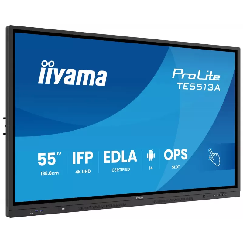Monitorius iiyama 55 colių TE5513A-B1AG 54.6 colio interaktyvus plokščiasis ekranas 4K Ultra HD 3840 x 2160