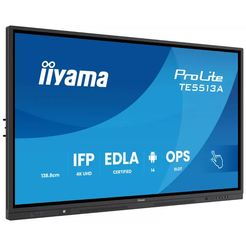 Monitorius iiyama 55 colių TE5513A-B1AG 54.6 colio interaktyvus plokščiasis ekranas 4K Ultra HD 3840 x 2160