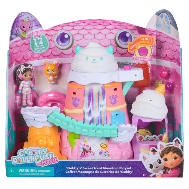 Žaidimų rinkinys Spin Master Gabby's Dollhouse: The Movie – Gabby's Sweet Treat Mountain, 12 dalių rinkinys su figūrėlėmis ir priedais, nuo 3 metų